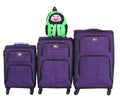 3-Piece Family Luggage Set with Green Ladybug Kids Backpack -Spinner Wheels