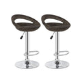 A set of Two Rattan Wicker Home Bar Stools - Brown