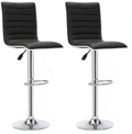Bar Stools / Kitchen Counter Breakfast Chairs - Set of Two - Black