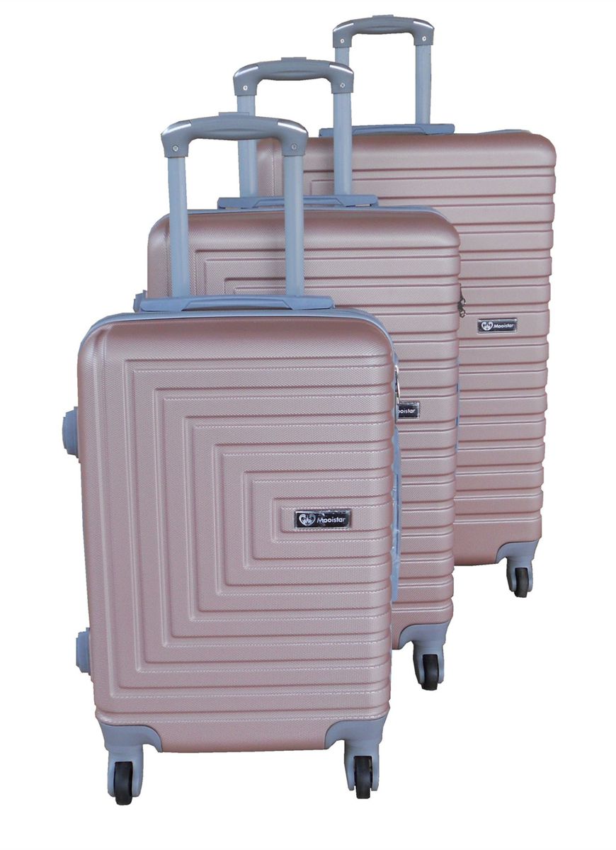 3 Piece Mooistar 28 inch Travel Luggage Suitcase Bag Set - Rose Gold