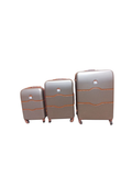 3-Piece Luggage Set Hard Shell Suitcases with Spinner Wheels - Brown