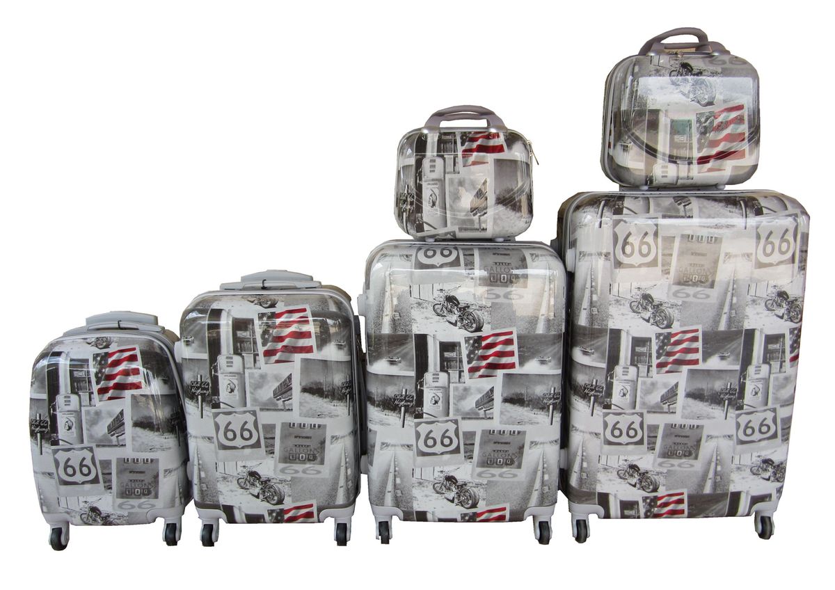 Luxury PC Travel Luggage - 6 Piece - American Flag