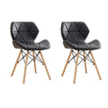 2 Piece Of Multifunctional Scandinavian Butterfly Design Ergonomic Chair Set - Black