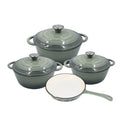 DH - Round Dutch Oven ceramic pot with lid Enameled Cast Iron Combo - 7pcs