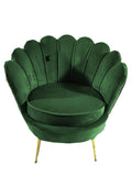 Tulip Sofa Chair Gold Legs - Emerald Green