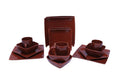 16-Piece Ceramic Porcelain Dinnerware Set - Chocolate Brown