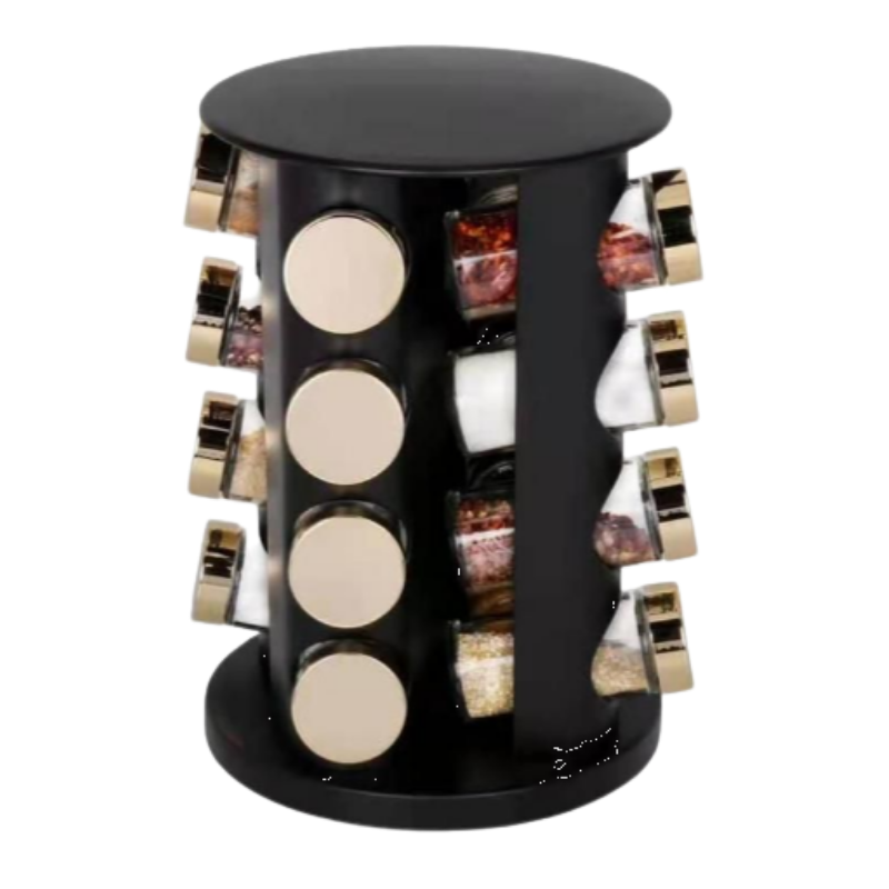 Spice Rack Set, 16-Pieces - Black