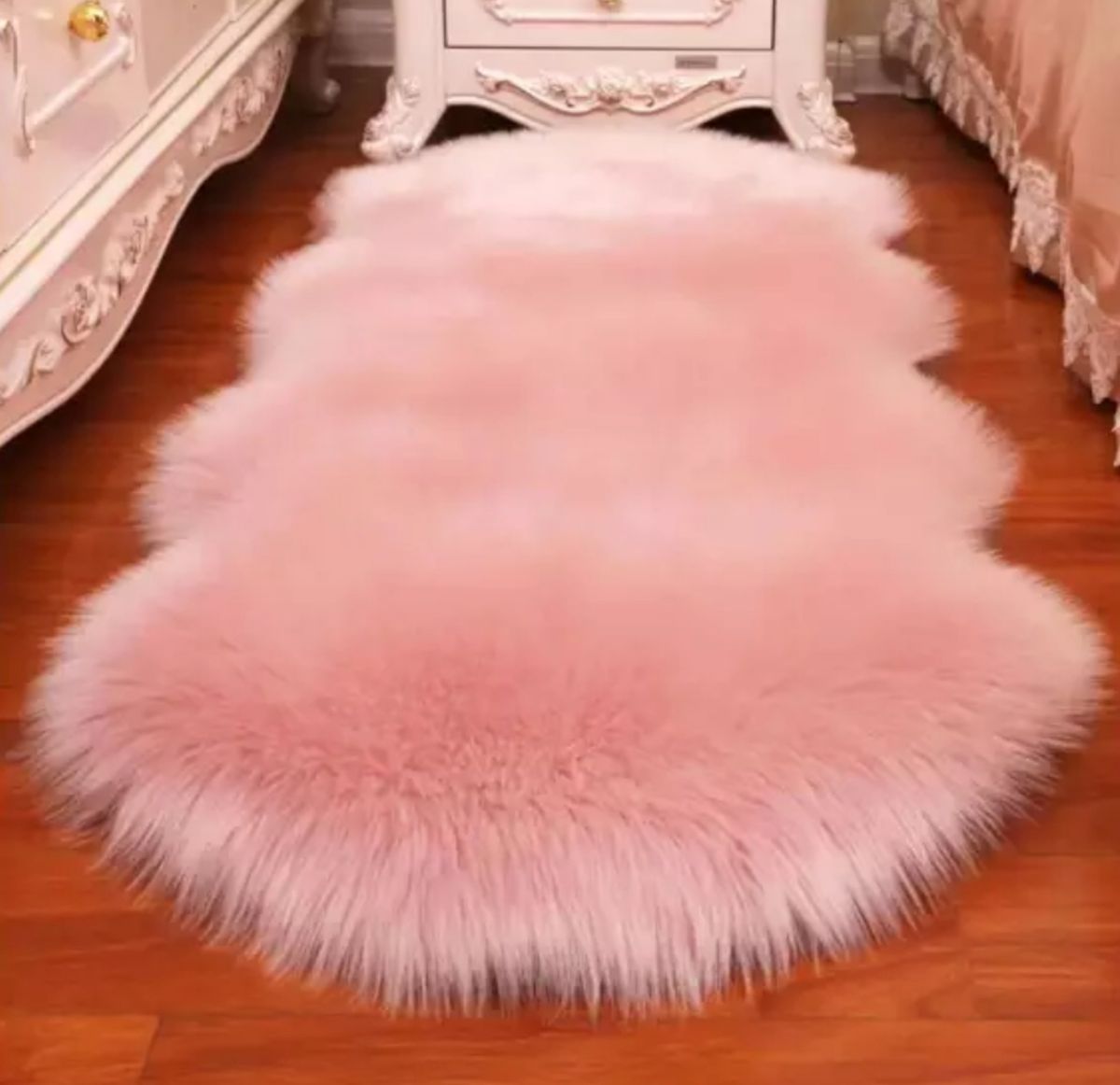 Fluffy Rug Carpet - Light pink
