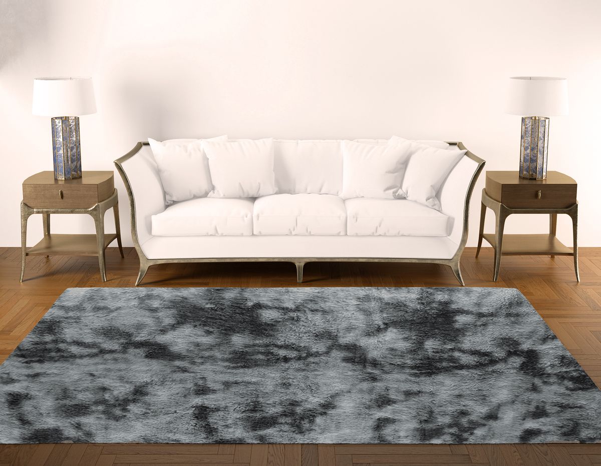 150 x 180cm Plush Two Tone Fluffy Carpet - Shaggy & Foldable Rugs - Comet