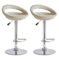 A set of Two Rattan Wicker Home Bar Stools - Cream White