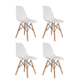 Set Of 4 Nordic Style Modern Chair - White