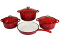 Authentic 7 Piece Cast Iron Dutch Oven Cookware Set