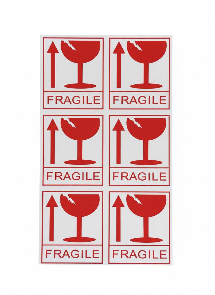 Fragile this way up sticker