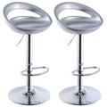 Bar Stools / Kitchen Counter Breakfast Chairs – 2 Pack - Silver