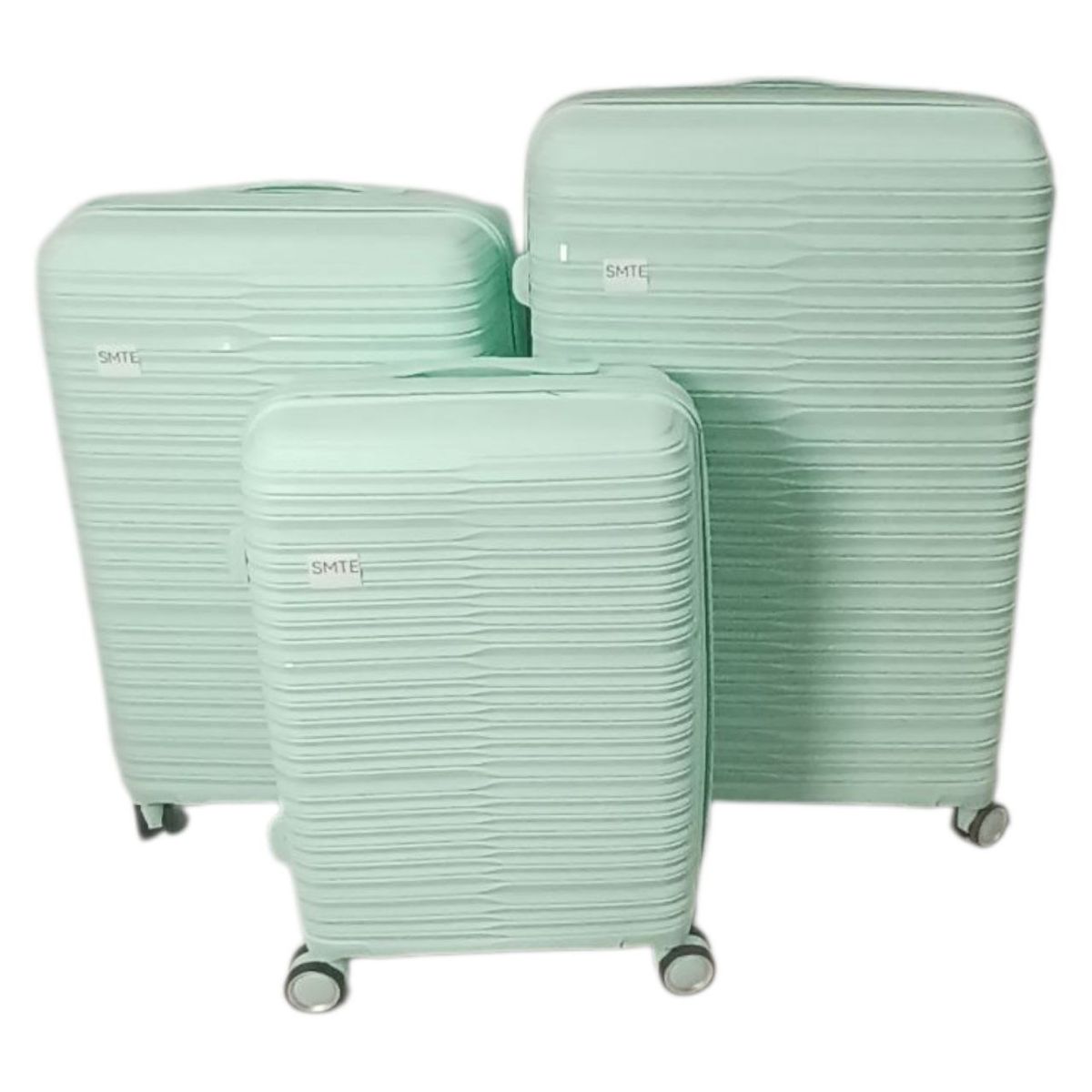 SMTE Unbreakable PP Hardshell Luggage Set - Light Green - 3-Piece