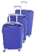 3 Piece Hard Outer Shell Lightweight Luggage Set - Blue