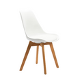 Emily Wooden Leg Dining Chair - White