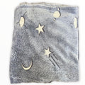 Magic Glow in The Dark Blanket Throw with Star Sky Objects