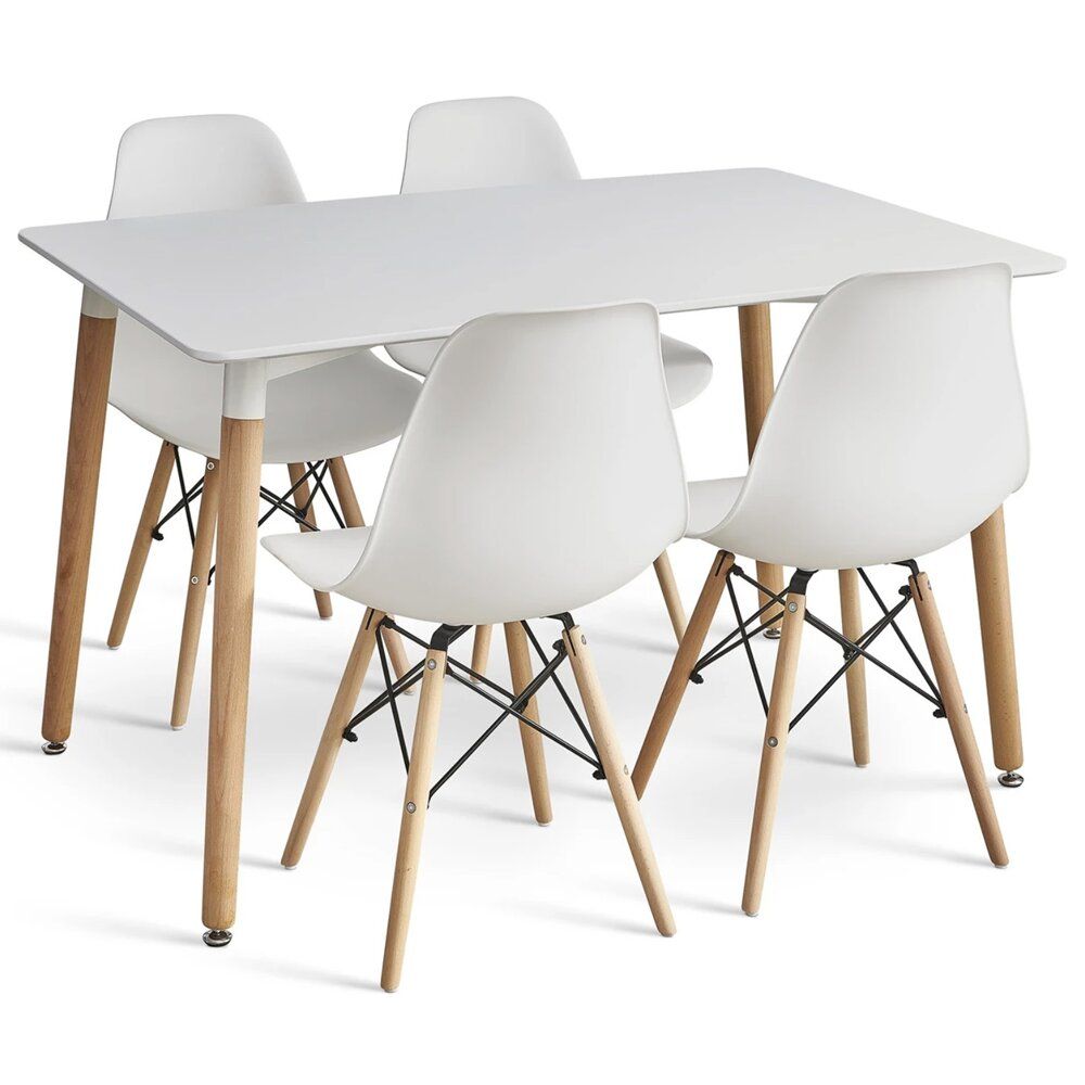 5 In 1 Nordic Design Rectangular Dining Table and Chairs Set