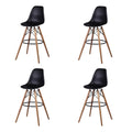 Set of 4 25.5" Modern Contemporary Eames Design Counter Bar Stools - Black