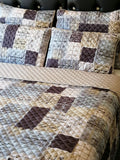 5 Piece Quilt Set Block Bedspread Set