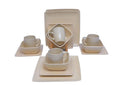 16-Piece Ceramic Porcelain Dinnerware Set - Cream
