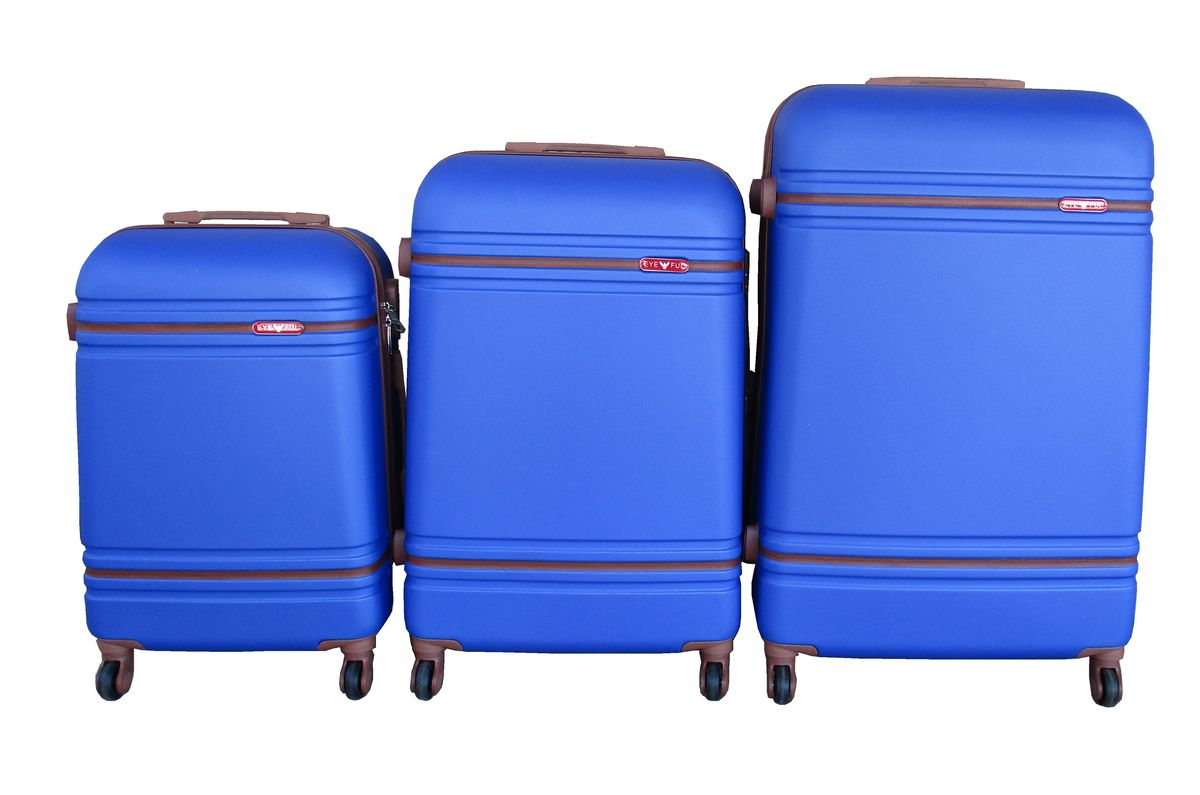 3 Piece Travel Luggage Bag Set - Light Blue