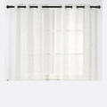 Readymade Curtain Café-Eyelet -Sheer Voile -SilverDash 220cmWx123cmH