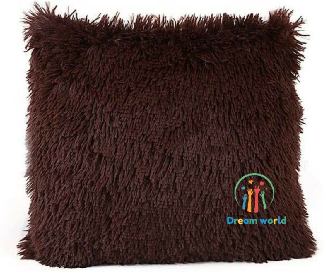 Soft Fluffy Pillow cover Set - Brown