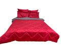 Shiny Velvet Material Reversible 5 Piece Comforter Set - red velvet