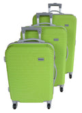 3 Piece Hard Outer Shell Light Luggage Set - Bright Lime Green