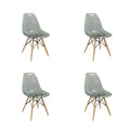4 Pieces Of Multifunctional Modern Design Transparent Eames Chairs Set - Light Black Transparent