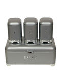Bread Bin & Canister Set 4pc Grey