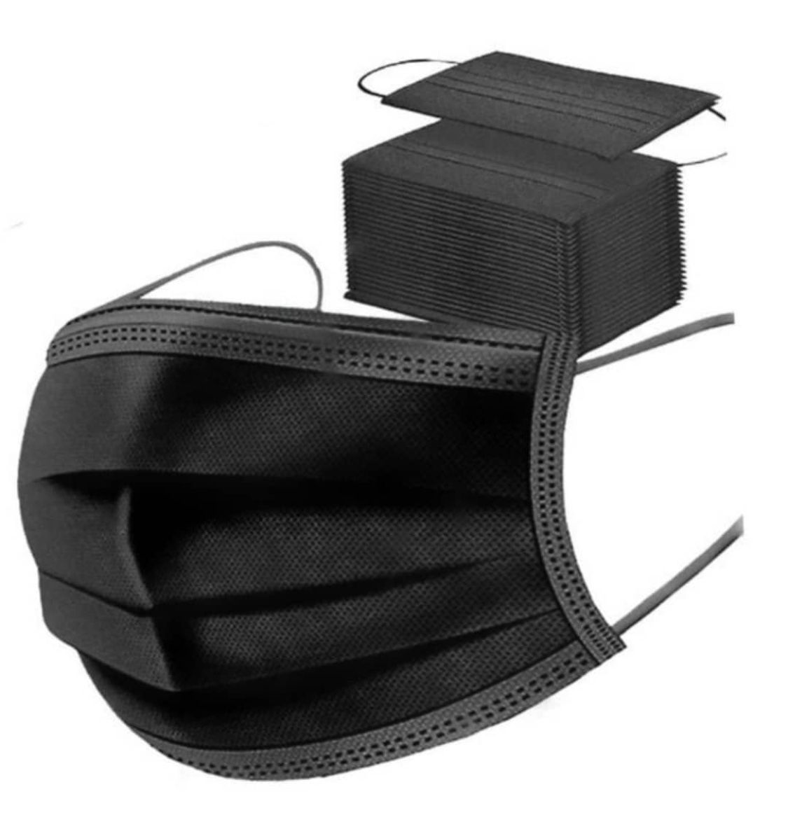 Pack of 150 Face Masks - Disposable Surgical Masks 3Ply - Black