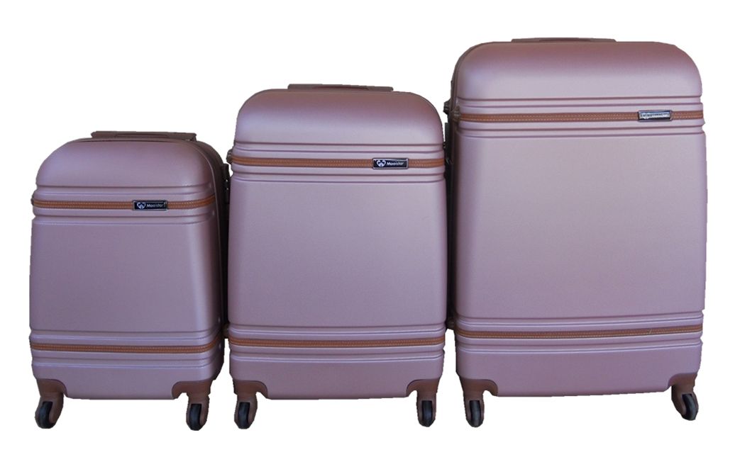 3 Piece Nexco Travel Luggage Bag Set - Rose Gold
