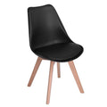 Modern Wooden Leg Chair - Black