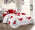 5pc Quilt Set Heart Bedspread Set