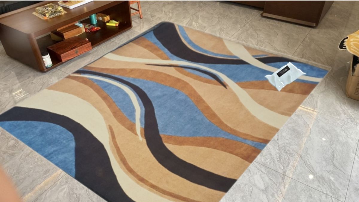 Exclusive Modern 3D Design 113 Rug & Complementary IYWA Tieback