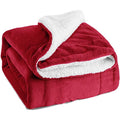 Sherpa Fleece Blanket Throw - Red