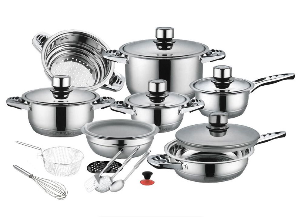 21 Pieces Stainless Steel 11-Layered Heavy Bottom Induction Cookware Set