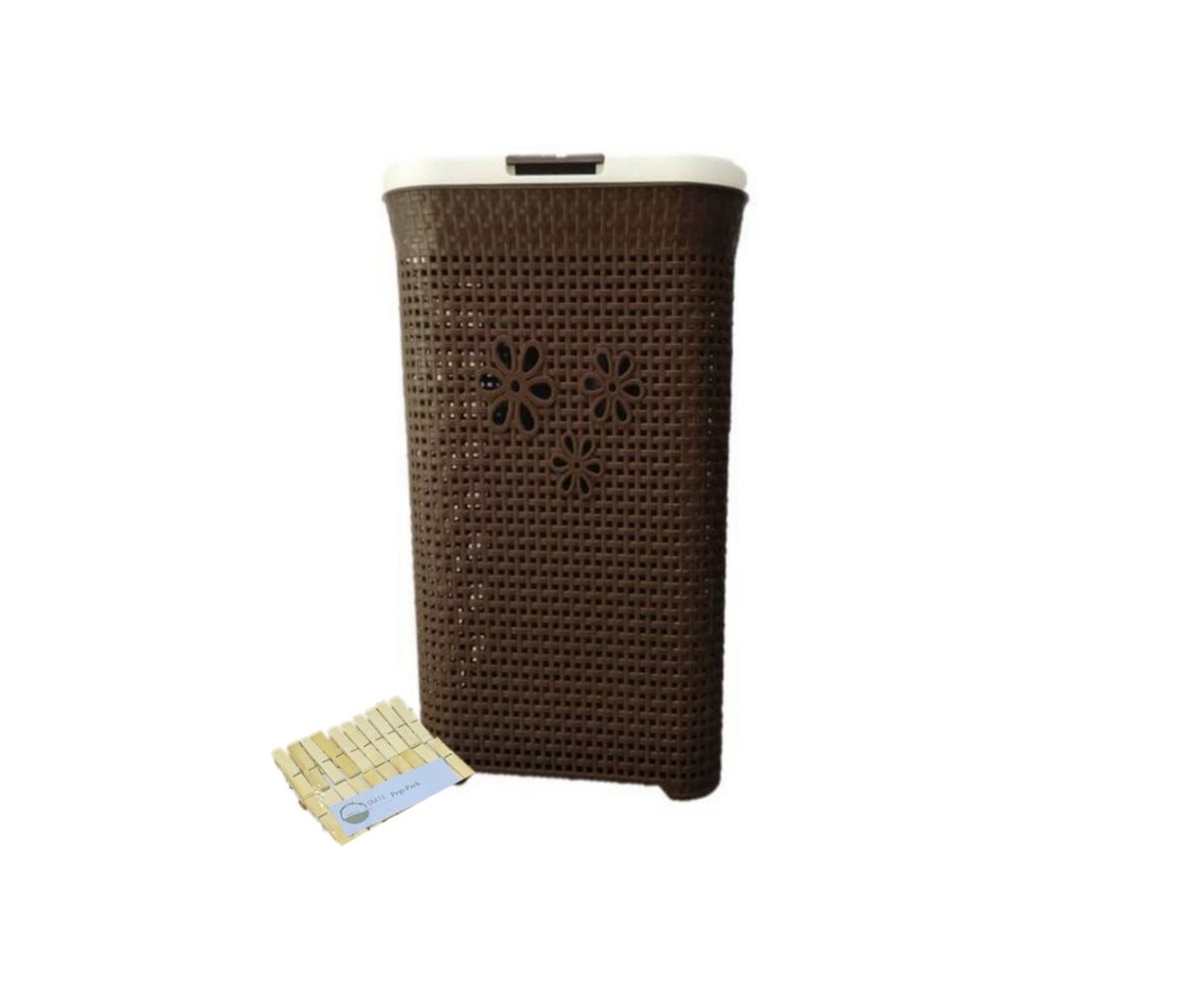 Classic Laundry Daisy Basket & SMTE Pegs Pack - Brown