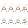 8 Pieces Of 25.5" Modern Style Eiffel Chair Counter Bar Stools Set - Clear