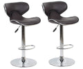 Bar Stools with Stitching Contrast - 2 Pack ��� Brown Colour