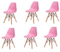 6 x Wooden Leg Chairs - Pink