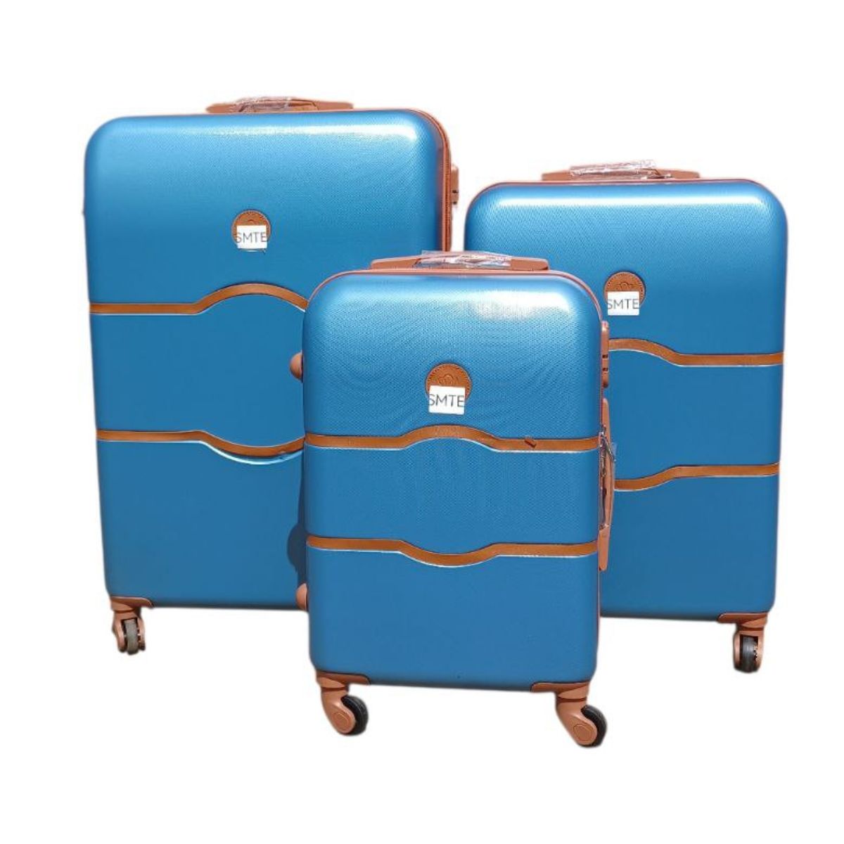 SMTE 3-Piece Luggage Set Hard Shell Suitcases with Spinner Wheels - BLUE