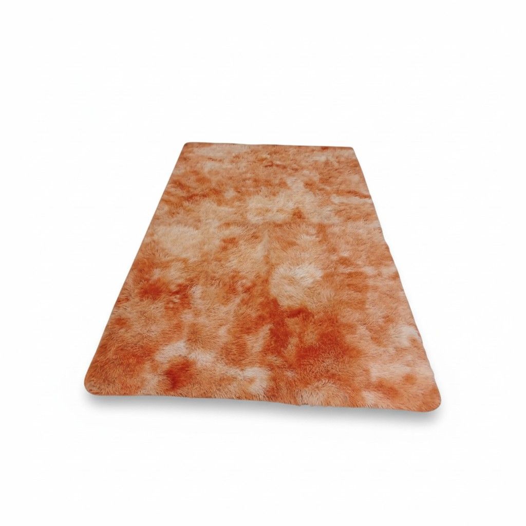 SMTE Fluffy Shaggy Carpet - Soft Large Foldable Area Rug - Orange Mix