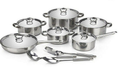 Heavy Bottom Stainless Steel Cookware Set-15 Pieces