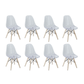Multi-Functional Modern Transparent Chairs - 8-Piece Set - Clear