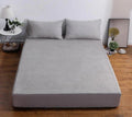 3 Piece Warm Soft Velvet Fitted Sheet King size - Light Grey
