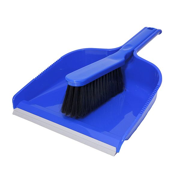 Soft Dustpan and Brush Set Blue
